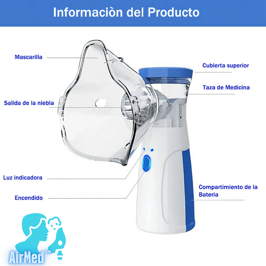 AirMed™ Nebulizador Portátil Para Niños y Adultos